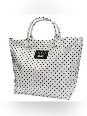 Lulu Mac White/ Black Polka Dot Tote Bag